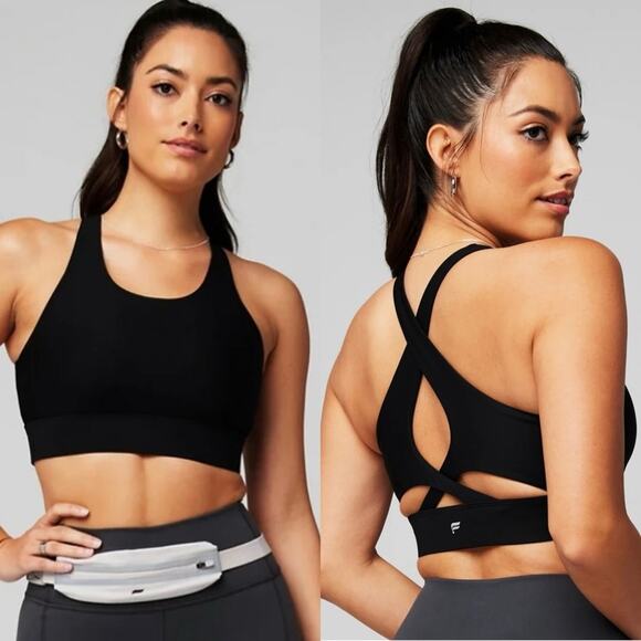 Fabletics No-Bounce High Impact Cross-Back Sports Bra Black Plus Size 2X - Picture 1 of 13